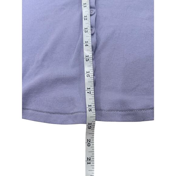 SKIMS Logo Pointelle LS Cropped Cardigan Top in Lavender Purple, size L - Picture 9 of 10